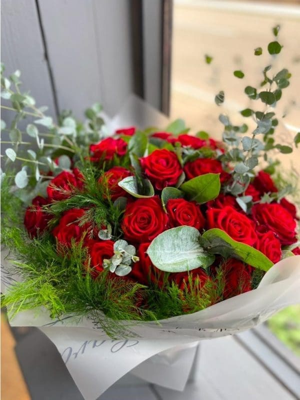 Garden-of-Eden-Dozen-Red-Roses-Valentines-Day-Bouquet Dozen Red Roses Valentines Day Bouquet